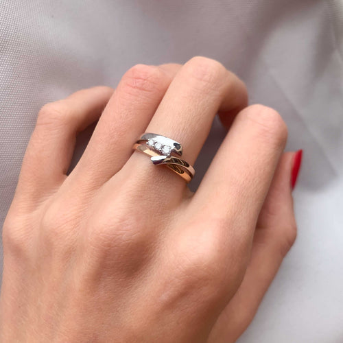 Bague 52.5 Bague deux ors Diamants 58 Facettes JE138