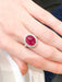Ring Ring Ruby cabochon Diamonds 58 Facettes