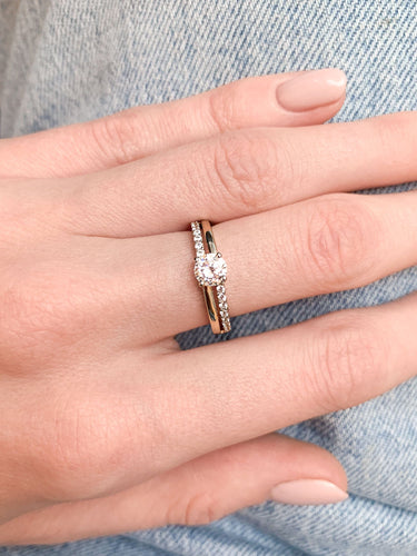 Bague 53 BAGUE SOLITAIRE FIANÇAILLES OR 58 Facettes SO259