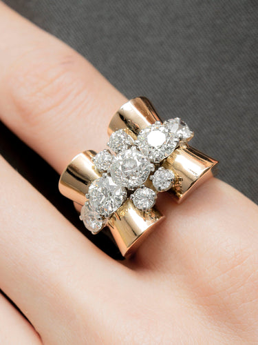 Bague Bague Rouleau 1940 Or Jaune & Diamants 58 Facettes 210002-4033