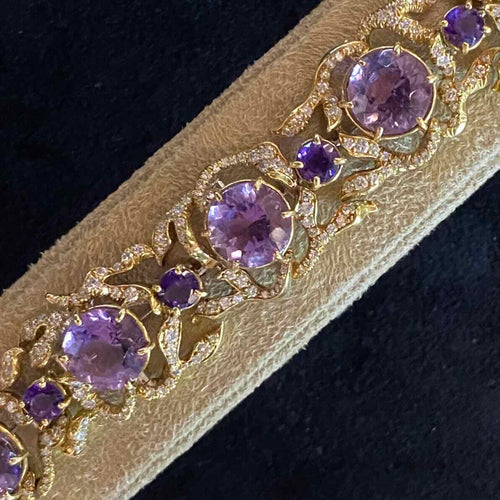Bracelet Bracelet Améthyste & Diamant par Julius Cohen 58 Facettes CEY24