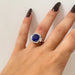 Ring 54 Tanzanite ring surrounded by diamonds 58 Facettes
