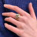 Ring 49 2 gold ring Diamonds braided gadroon pattern 58 Facettes JB22