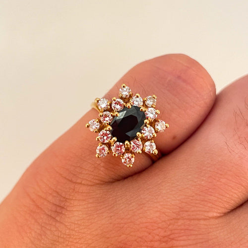 Bague Bague Marguerite Saphir Diamants 58 Facettes 1