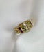 Ring Vintage Ring Yellow Gold Diamonds Ruby, Panthère Mesh 58 Facettes