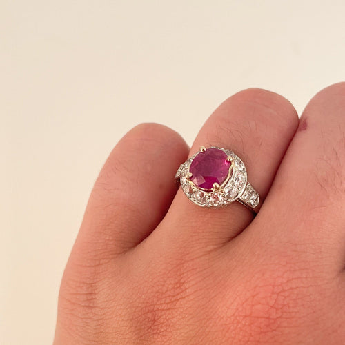 Bague 54 Bague Platine Rubis Diamants 58 Facettes 1