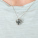 Silver Sapphire Heart Necklace Necklace 58 Facettes