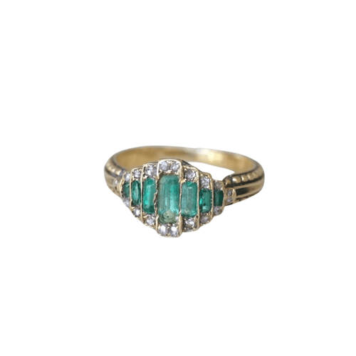 Bague Bague bandeau émeraudes et diamants 58 Facettes