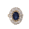 Bague 47.5 Bague Pompadour Or jaune Saphir Diamants 58 Facettes 32191