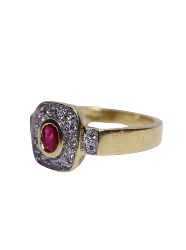 Bague 55 Bague or Diamants et Rubis 58 Facettes