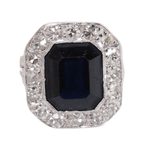 Bague 53 Bague en platine saphir et diamants 58 Facettes 32197