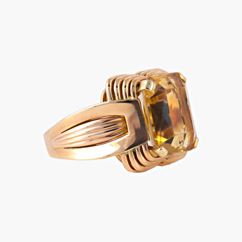 Bague 61 Bague Art Déco en or jaune et Citrine 58 Facettes P3L1