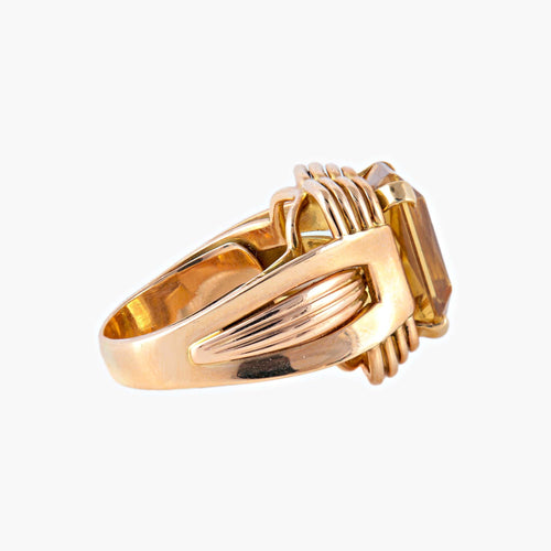 Bague 61 Bague Art Déco en or jaune et Citrine 58 Facettes P3L1