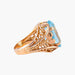 Ring 52 Art Deco ring in pink gold and blue topaz 58 Facettes P2L17
