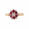 Bague 55 Bague Marguerite diamants et rubis 58 Facettes P6L12
