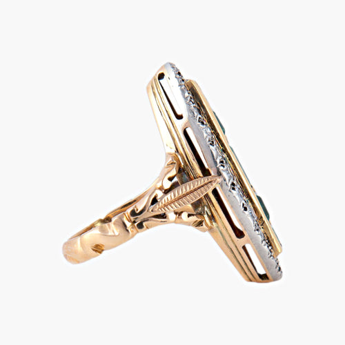 Bague 49 Bague Marquise émeraudes et diamants 58 Facettes P5L4