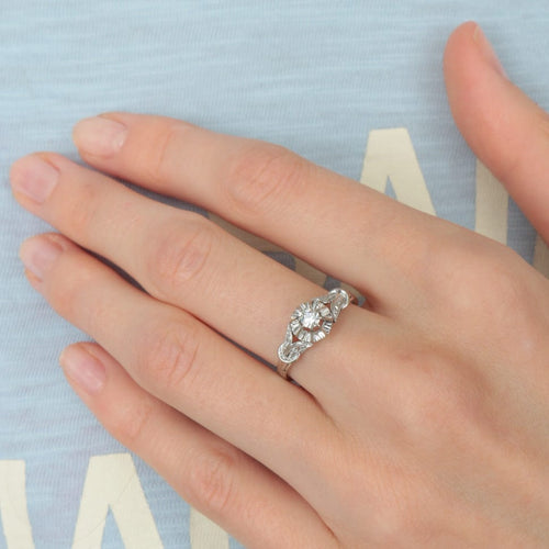 Bague 54 Bague Solitaire style ancien 58 Facettes JE246