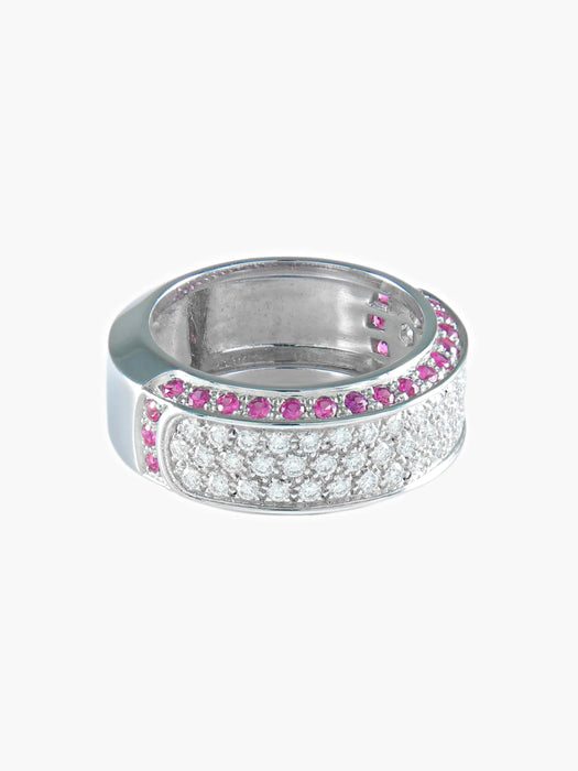 Bague 52.5 BAGUE PAVEE SAPHIR ROSE 58 Facettes 425 50003