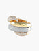 Ring 52 ASYMMETRICAL YELLOW GOLD RING WITH DIAMOND PAVING 58 Facettes 413 50026