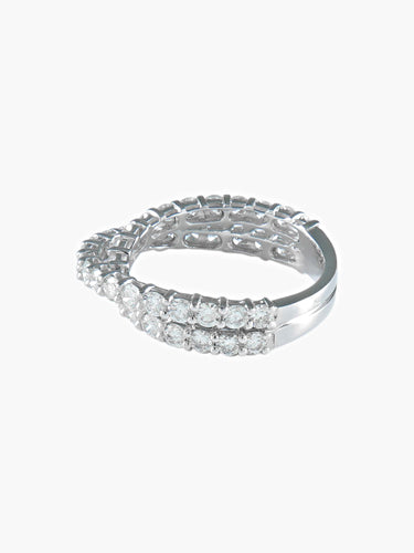 Bague 52.5 ALLIANCE DEMI TOUR DIAMANTS OR GRIS 58 Facettes 404 50032