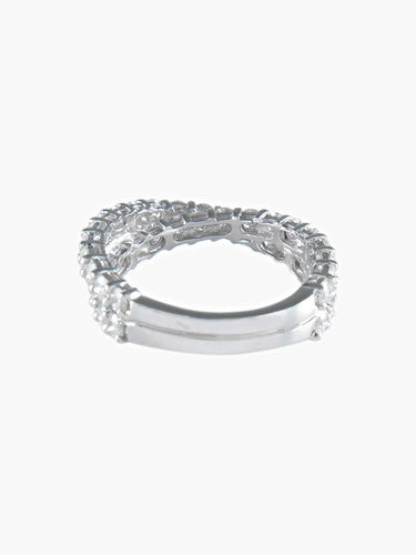 Bague 52.5 ALLIANCE DEMI TOUR DIAMANTS OR GRIS 58 Facettes 404 50032