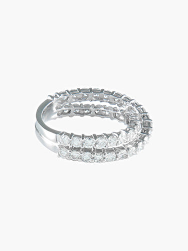 Bague 52.5 ALLIANCE DEMI TOUR DIAMANTS OR GRIS 58 Facettes 404 50032