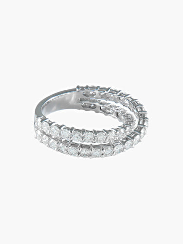 Bague 52.5 ALLIANCE DEMI TOUR DIAMANTS OR GRIS 58 Facettes 404 50032