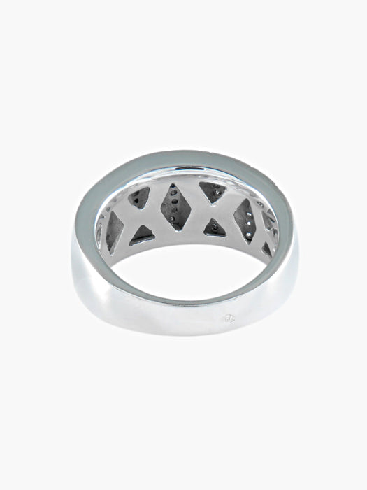 Bague 52 BAGUE JONC OR GRIS DIAMANTS EN VAGUE 58 Facettes 413 50016