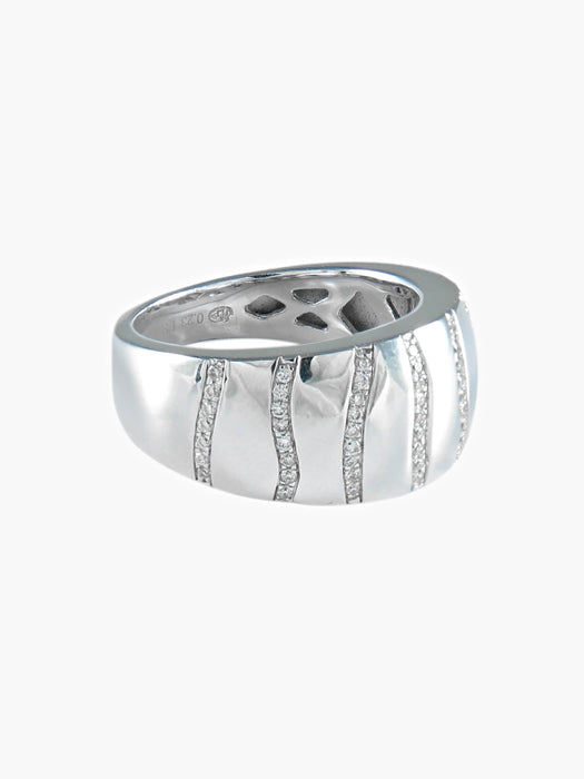 Bague 52 BAGUE JONC OR GRIS DIAMANTS EN VAGUE 58 Facettes 413 50016