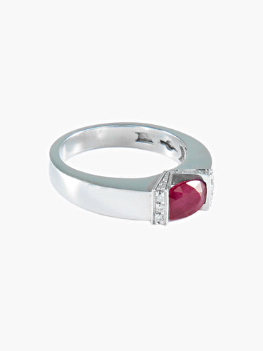 Bague 54 BAGUE RUBIS BERCEAU ET DIAMANTS 58 Facettes 419 50025