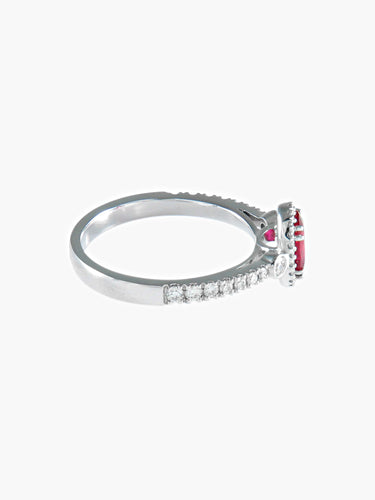Bague 52 BAGUE RUBIS OR BLANC 58 Facettes 41950017