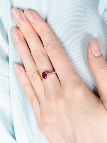 Bague 52 BAGUE RUBIS OR BLANC 58 Facettes 41950017