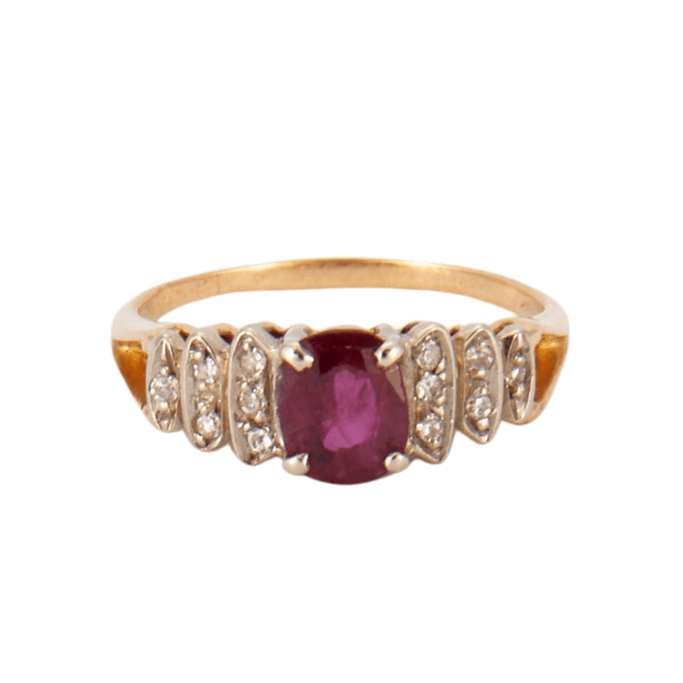 Bague Dolly-Bijoux Rubis Cz Multifacette 10mm - Taille 54, Plaqué Or 18K, Made In France