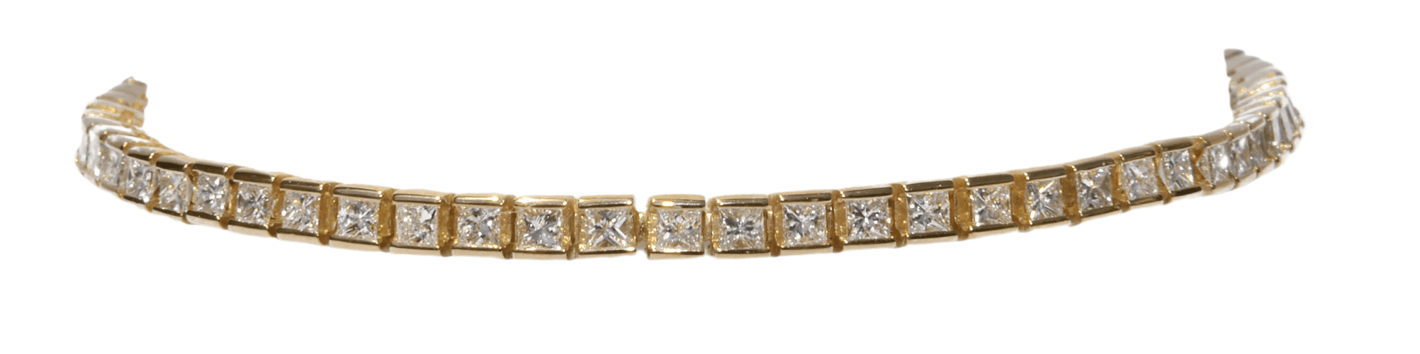 Bracelet Bracelet riviere en or jaune en diamant princesse 58 Facettes