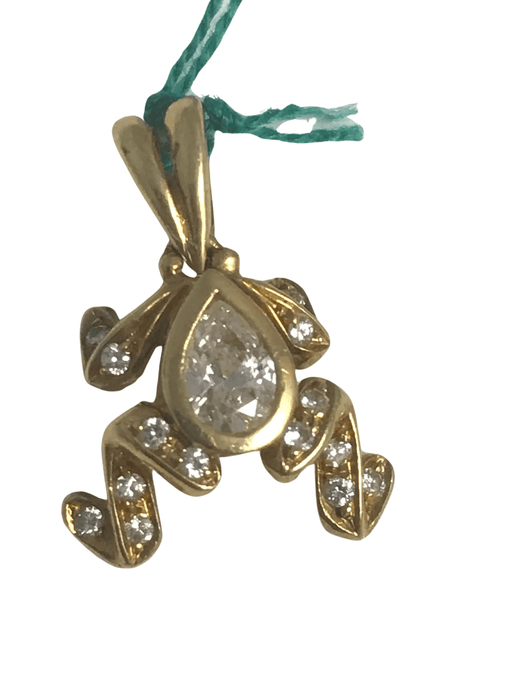 Pendentif Petite grenouille avec diamants 58 Facettes