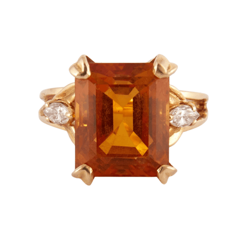 Bague 53 Bague Citrine rectangulaire 58 Facettes JE510