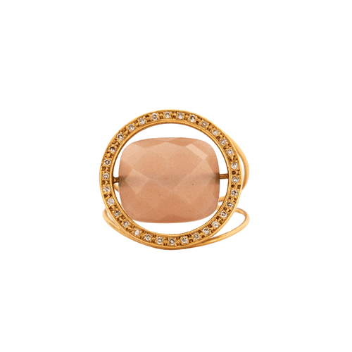 Bague 52 Bague Paola Zovar Pierre de Lune diamants 58 Facettes