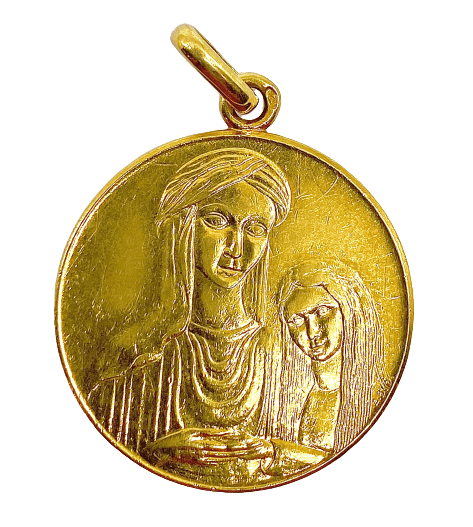 Pendentif Médaille Vierge et Sainte Anne 58 Facettes