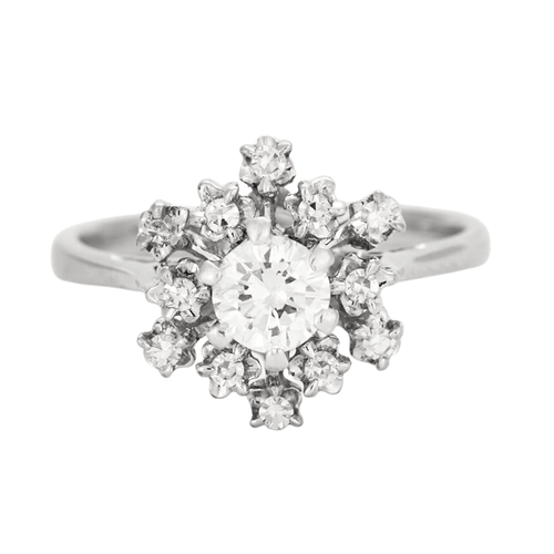 Bague Bague Flocon or gris et diamants 58 Facettes DV0569- 16