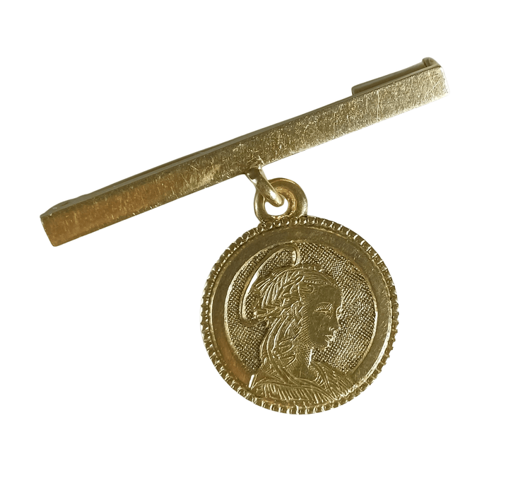 Pendentif Broche et médaille en or guilloché 58 Facettes 26