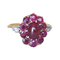 Bague 57 Bague marguerite rubis cabochon & diamants 58 Facettes