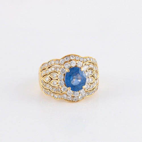 Bague Bague Vintage Saphir Diamants 58 Facettes 1