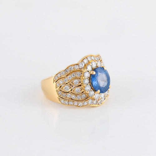 Bague Bague Vintage Saphir Diamants 58 Facettes 1
