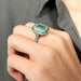 Ring 54 Art Deco Style Ring Emeralds Diamonds 58 Facettes 1
