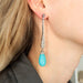 Boucles d'oreilles Pendants d'oreilles style Art Déco Turquoises Diamants 58 Facettes 1
