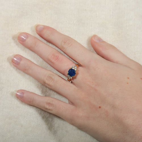 Bague 52 Bague Saphir de Ceylan Diamants 58 Facettes 8173