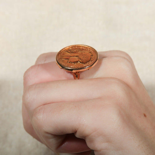 Bague 54 BAGUE PIÈCE 20 FRANCS NAPOLÉON 58 Facettes 8390