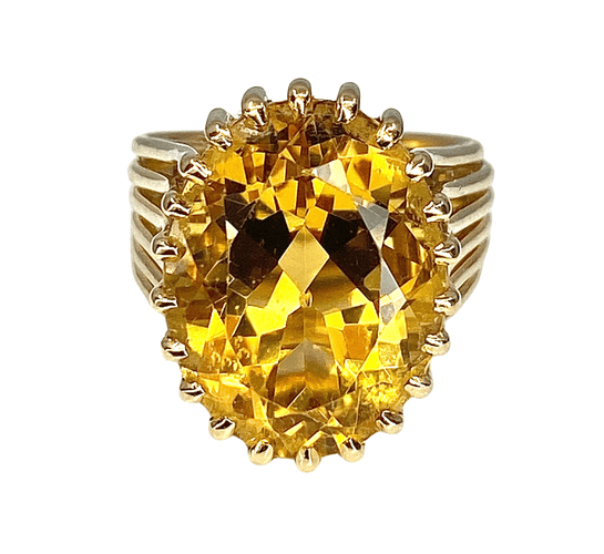 Bague 50 Bague or jaune citrine 58 Facettes AB299