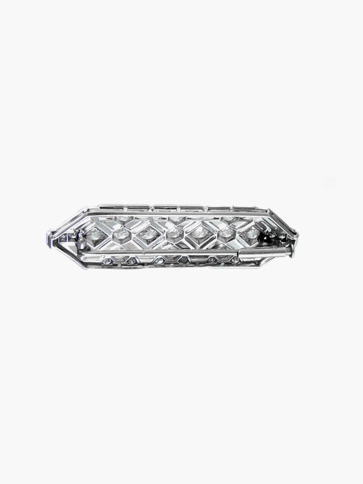 Broche Broche Style Art Déco Or, Platine et Diamants 58 Facettes