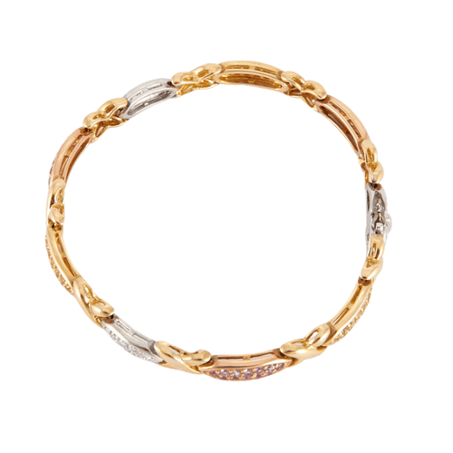 Bracelet Bracelet en or jaune, saphirs, diamants 58 Facettes